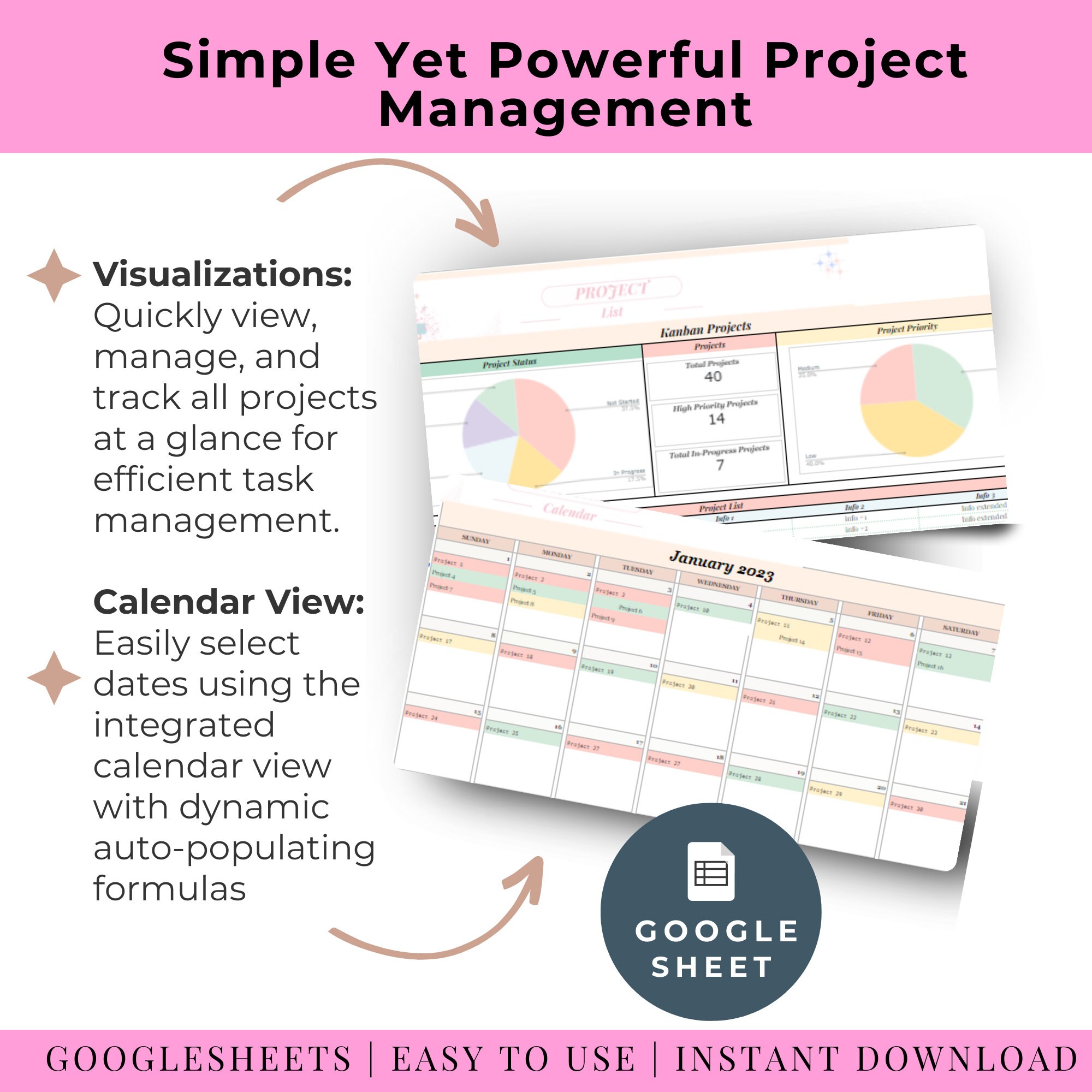 Kanban Chart Template Kanban Board in Google Sheets Matrix Etsy