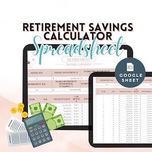Retirement Savings Planner: Automated Google Sheets Calculator (Digital Download)