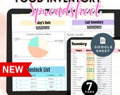 Kitchen Inventory Spreadsheet Template Checklist  Grocery List Printable Bundle Management Google Sheets Refrigerator Pantry Food DIgital