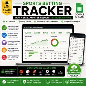 Sports Betting Tracker: Google Sheets Dashboard Template Digital Download Template Bet Log Record Strategy