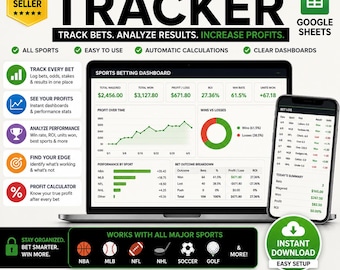 Sports Betting Tracker: Google Sheets Dashboard Template Digital Download Template Bet Log Record Strategy