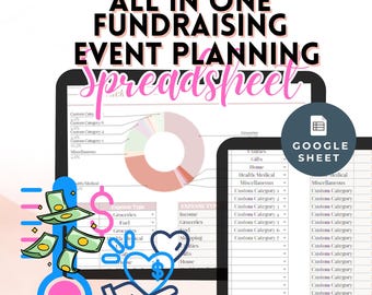 Fundraising Event Google Sheet Template Nonprofit Tracker Donation Log Event Planning Google Spreadsheet Gala