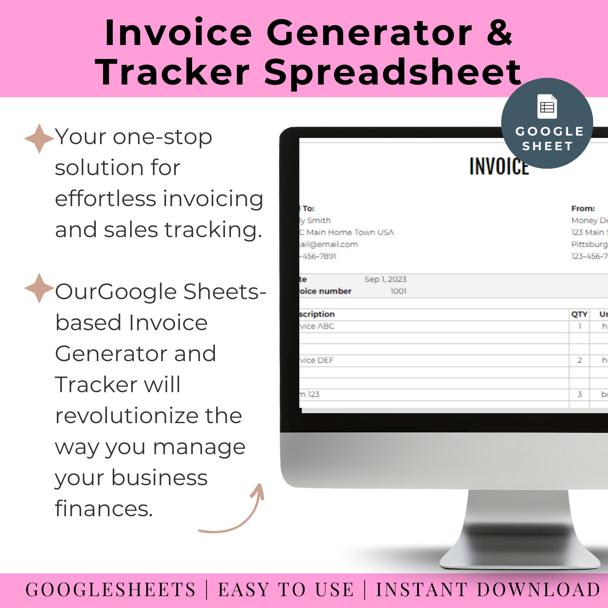 Automated Invoice Tracker: Google Sheets Template (digital Download) - Etsy