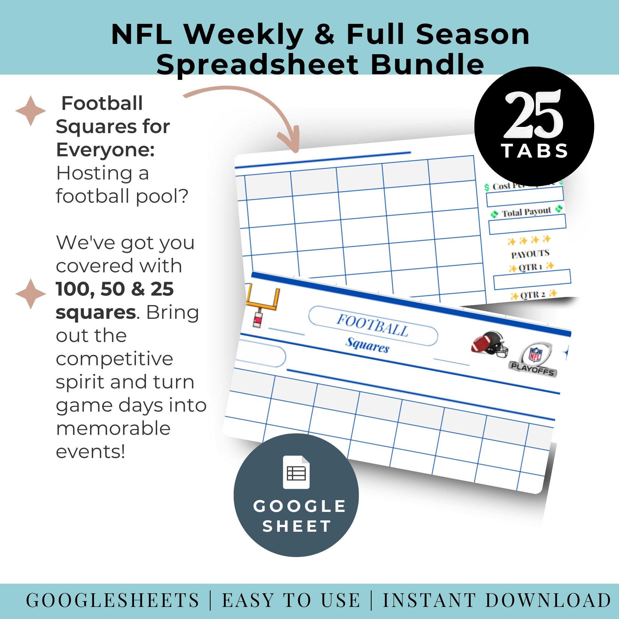 NFL 2023 Schedule Spreadsheet Game Tracker Planner Complete Template
