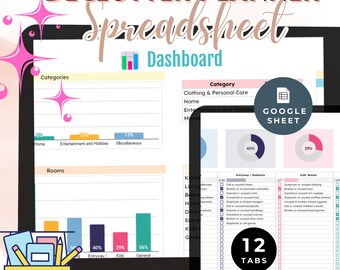 Declutter Planner Spreadsheet: 30-Day Challenge (Google Sheets, Digital Download)