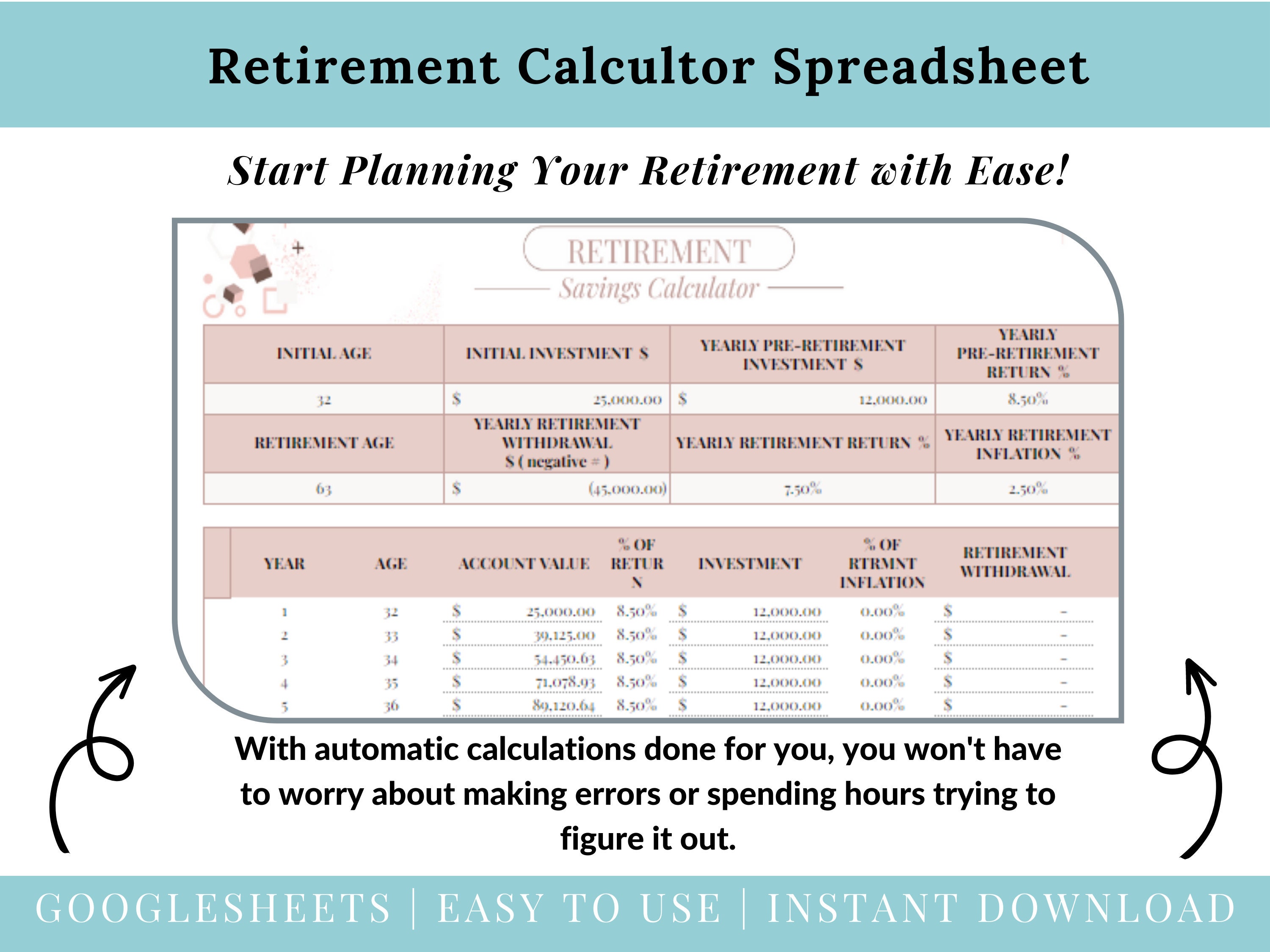 Early Retirement Financial Planner Retirement Plan Template Early Retirement Financial Planner Retirement Plan Template
