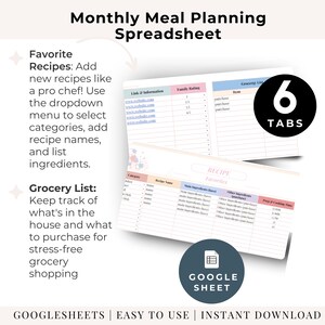 Monthly Meal Planning Spreadsheet
Meal Plan Template Google Sheets
Downloadable Monthly Meal Planner
Digital Meal Organizer
Google Sheets Dinner Planner