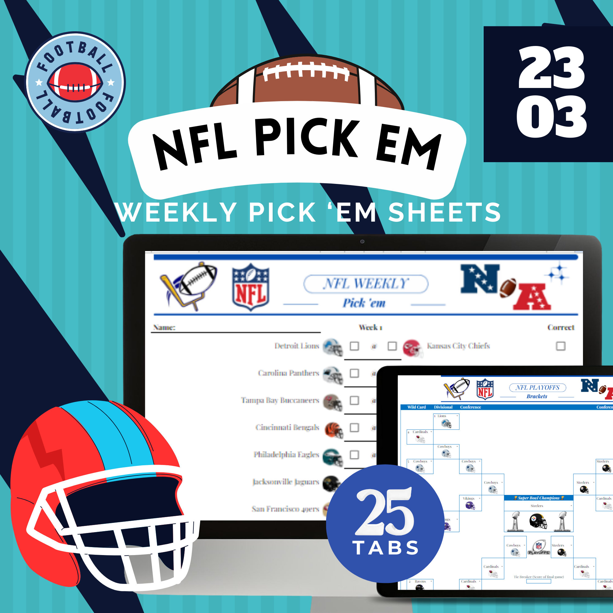 Football Weekly Pick'em Pool With Points Printable Sheet Pro Football