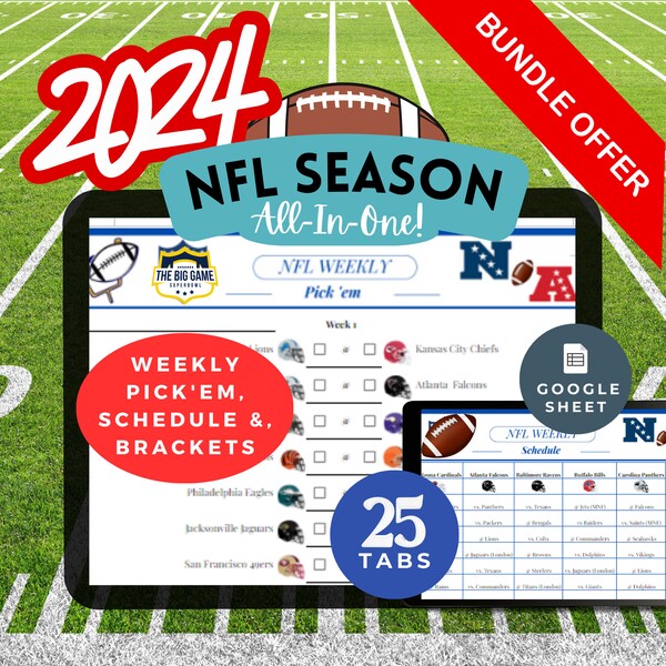 Football nfl 2024 schedule Etsy.de