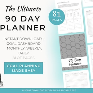 90-Day Goal Planner: Action Strategy Dashboard (Printable PDF)