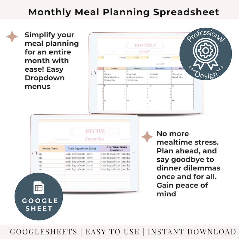Lunch Plan Google Sheet
Monthly Menu Planner Template
Meal Planning Spreadsheet Template
Dinner and Lunch Organizer
Budget-Friendly Meal Prep