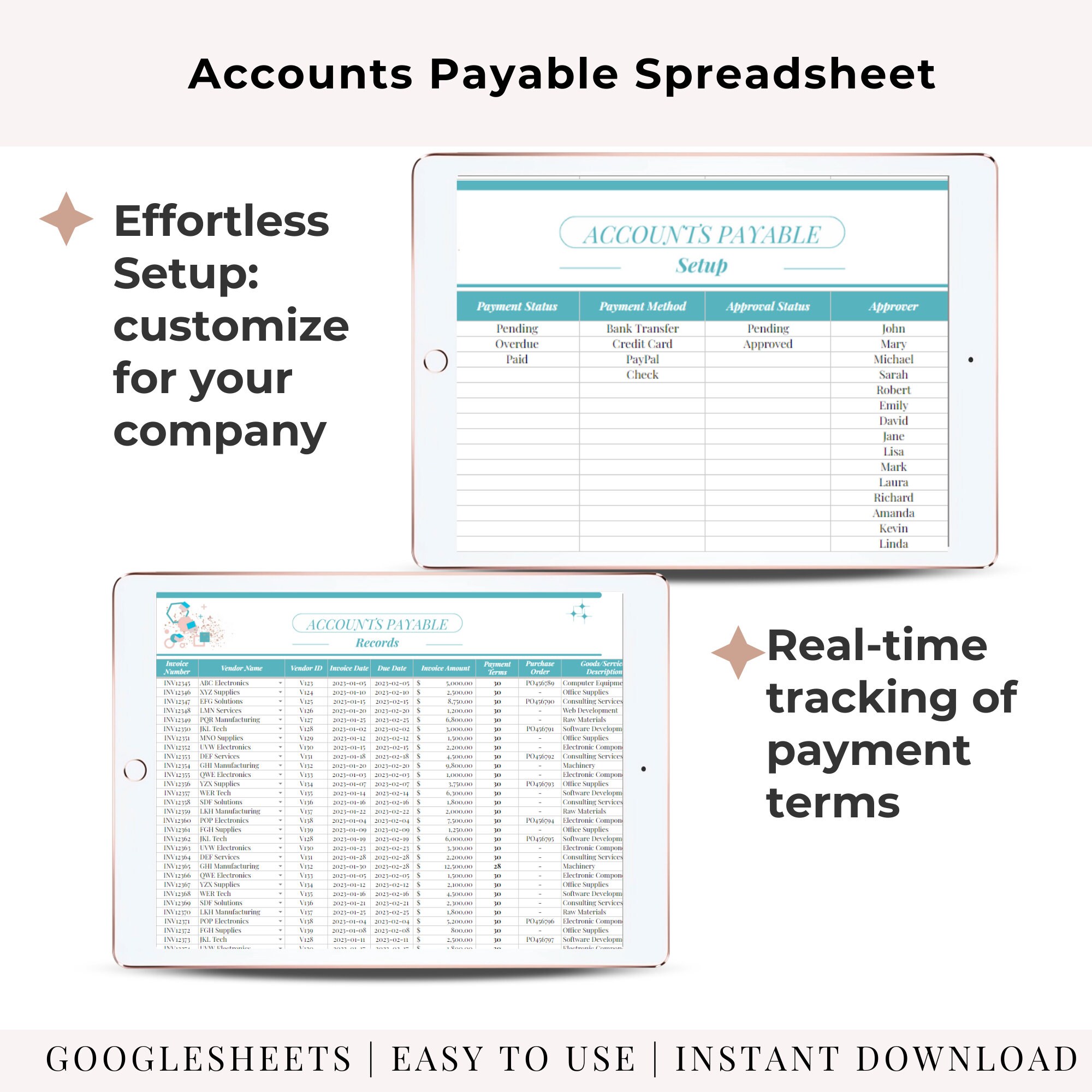 Accounts Payable Sheet Template AP Google Sheets Accounting Template A Accounts Payable Sheet Template AP Google Sheets Accounting Template A