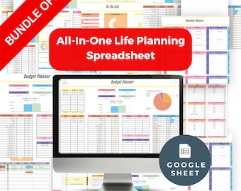 Life Planner Reset Google Sheets All-In-One Ultimate Life  Life Reset Spreadsheet Template Printable Digital Aesthetic ADHD Simple Goals
