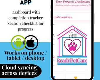 Pet Planner Interactive Web app Care Organizer iPhone Android Cloud Sync Health Tracker Vet Vaccination Emergency Dog Cat No Subscription