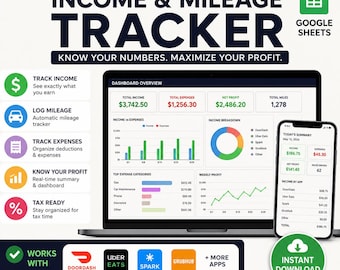 Suivi des revenus et des kilomètres parcourus par les travailleurs indépendants (DoorDash, Uber, Sparks, Grubhub), Google Sheets, registre des impôts et des dépenses des livreurs : tout en un