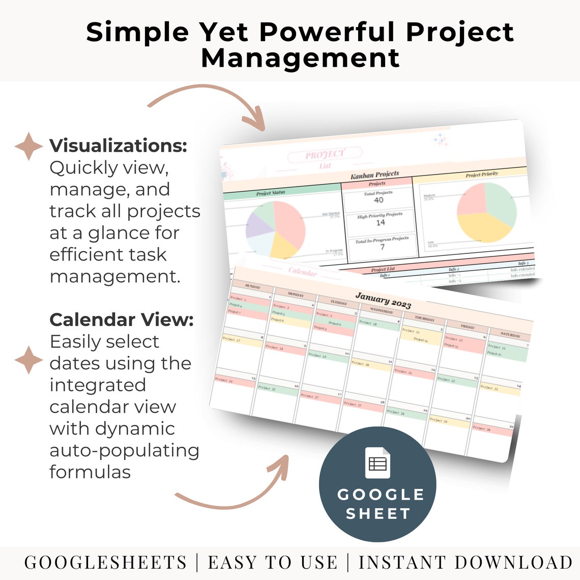 Google Sheets Kanban Board Project Management Template Kanban Chart ...