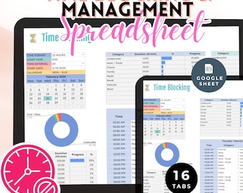 Google Sheets time management template for professionals Best time blocking spreadsheet for daily productivity Time Blocking Boxing Workbook