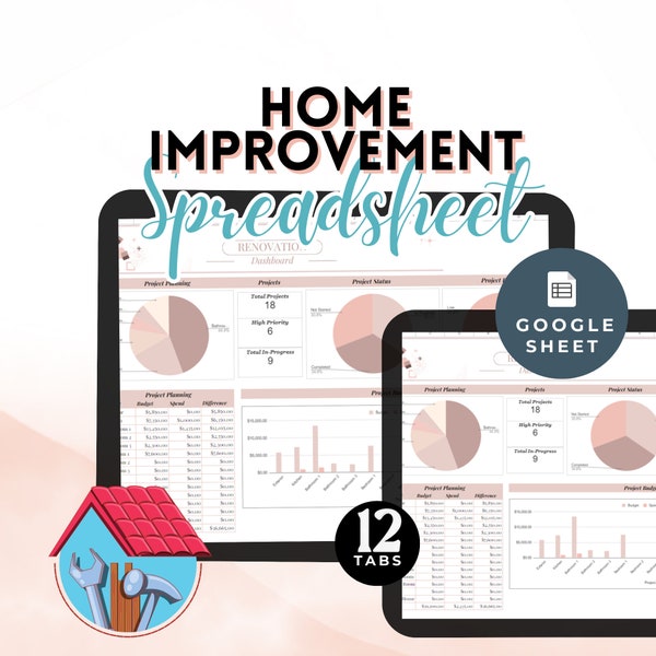 Renovation Budget Template Google Sheets Home Improvement Project Planner Template Home Project Budget Template Home Renovation Project Plan