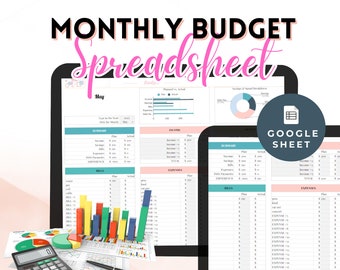 Couples Monthly Budget Template: Google Sheets Spreadsheet (Digital Download)
