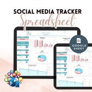Social Media Tracker Foglio Google Social Media Analytics Tracker Approfondimenti sul coinvolgimento dei follower Mi piace Prestazioni dell'hashtag Monitoraggio delle parole chiave
