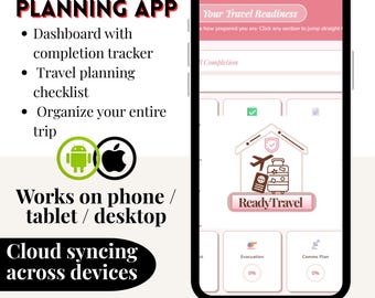 Travel Emergency Planner Interactive Web app Travel Document Organizer, Trip Safety Planner, Passport Vacation Planner Families Solo Prepare