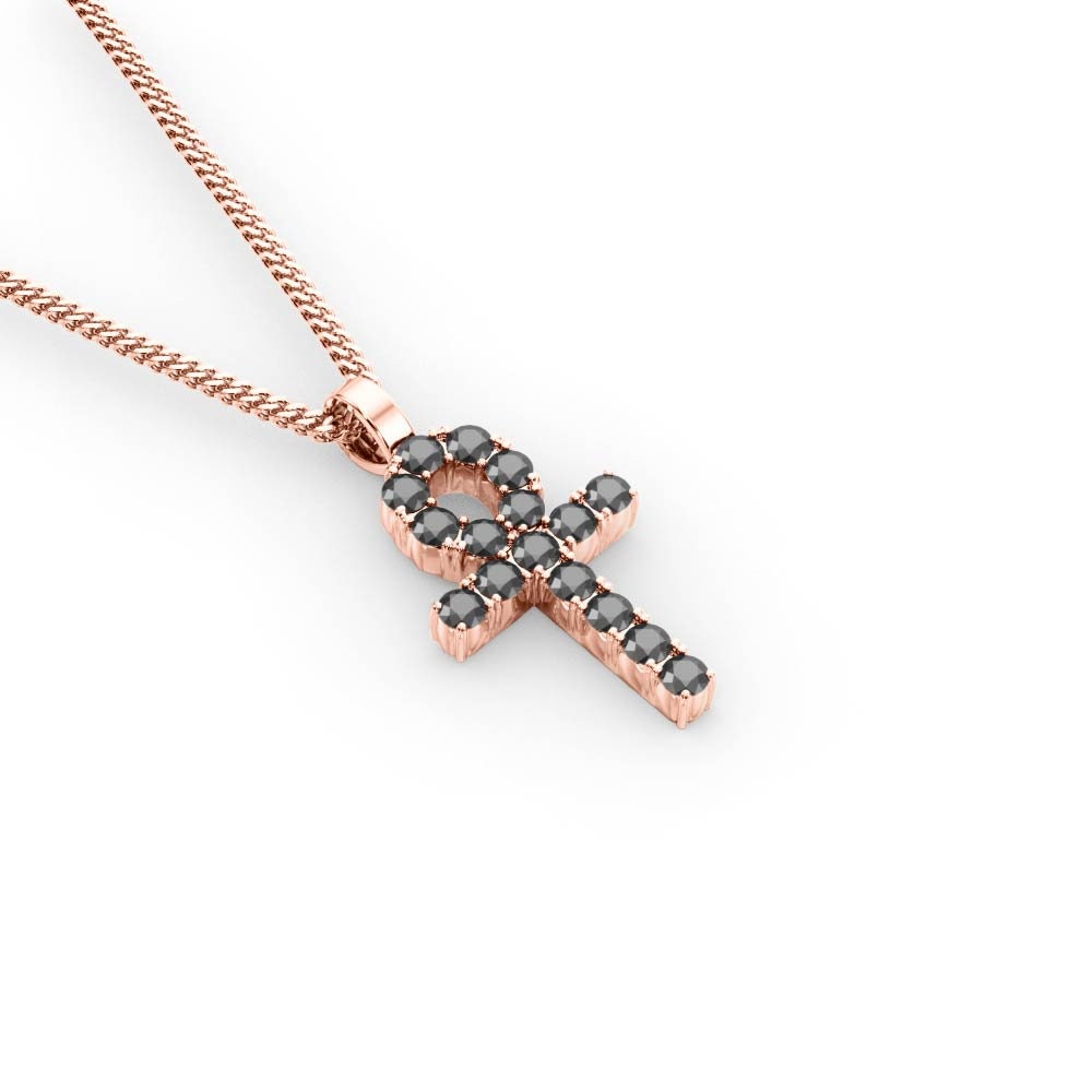 Black diamond ankh sale pendant