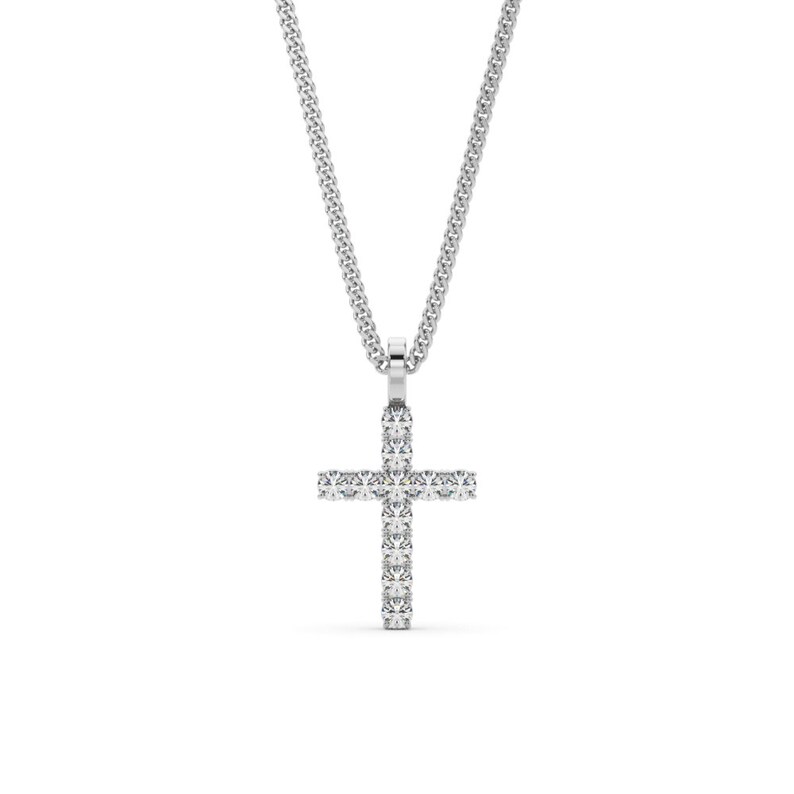 Diamond Cross Pendant, 14K Gold Diamond Cross, Diamond Cross Necklace
