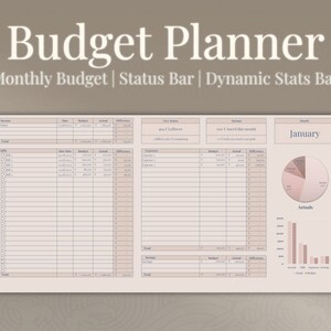 Budget Planner | Monthly Budget | Excel Spreadsheet | Money Tracker | Budgeting | Expense Tracker