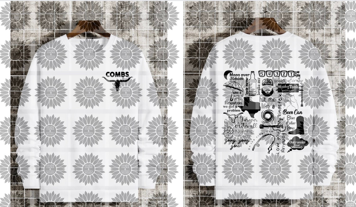 Luke Combs Song Collage PNG for T-shirt Hoodie - Etsy