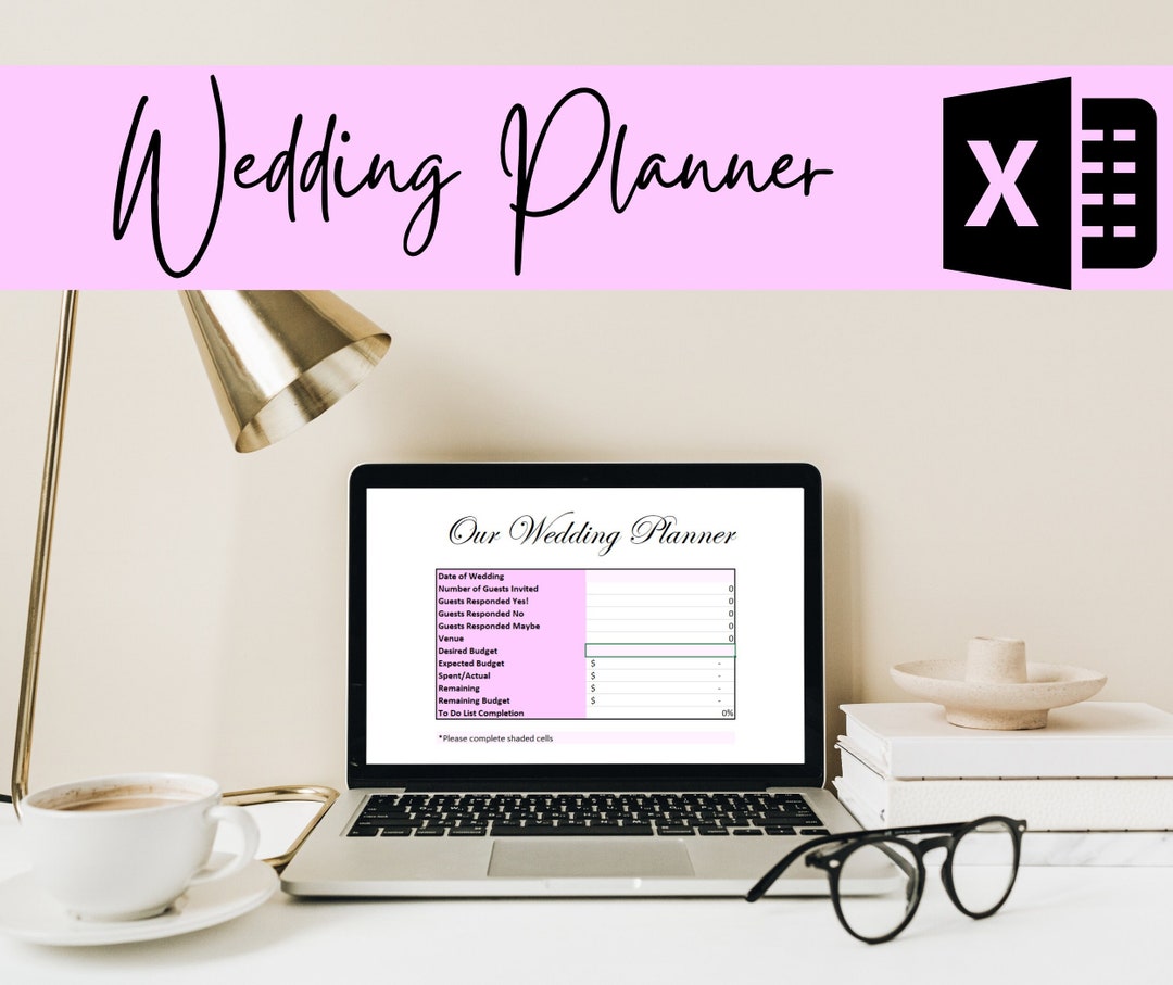 Digital Excel Wedding Planner, 10 Tab Planning Spreadsheet, to Do List