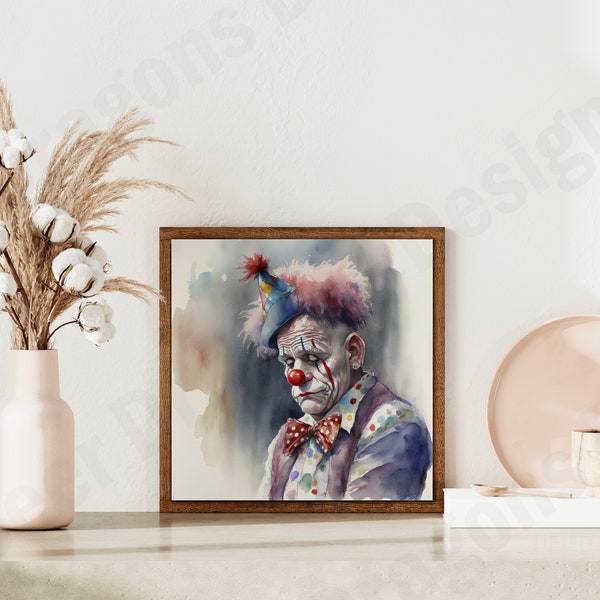 Art de clown pour l’art de l’aquarelle de décoration intérieure