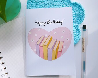 Book Lover birthday greeting card, bookish handmade greeting cards, book lover gift ideas, bookish greeting card set, greeting card bundle
