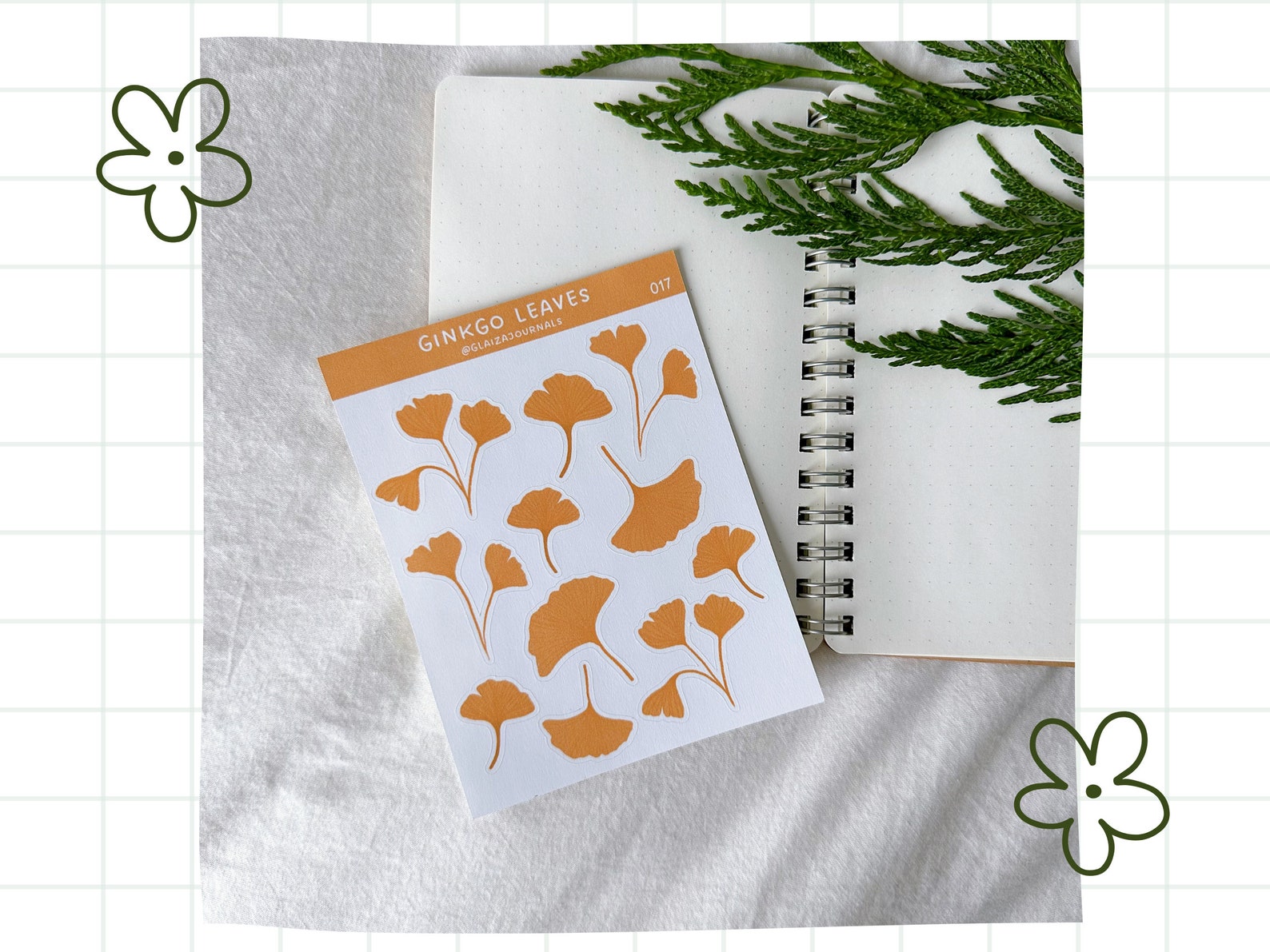 Ginkgo Biloba Leaf Sticker Sheet for Journals and Planners Etsy