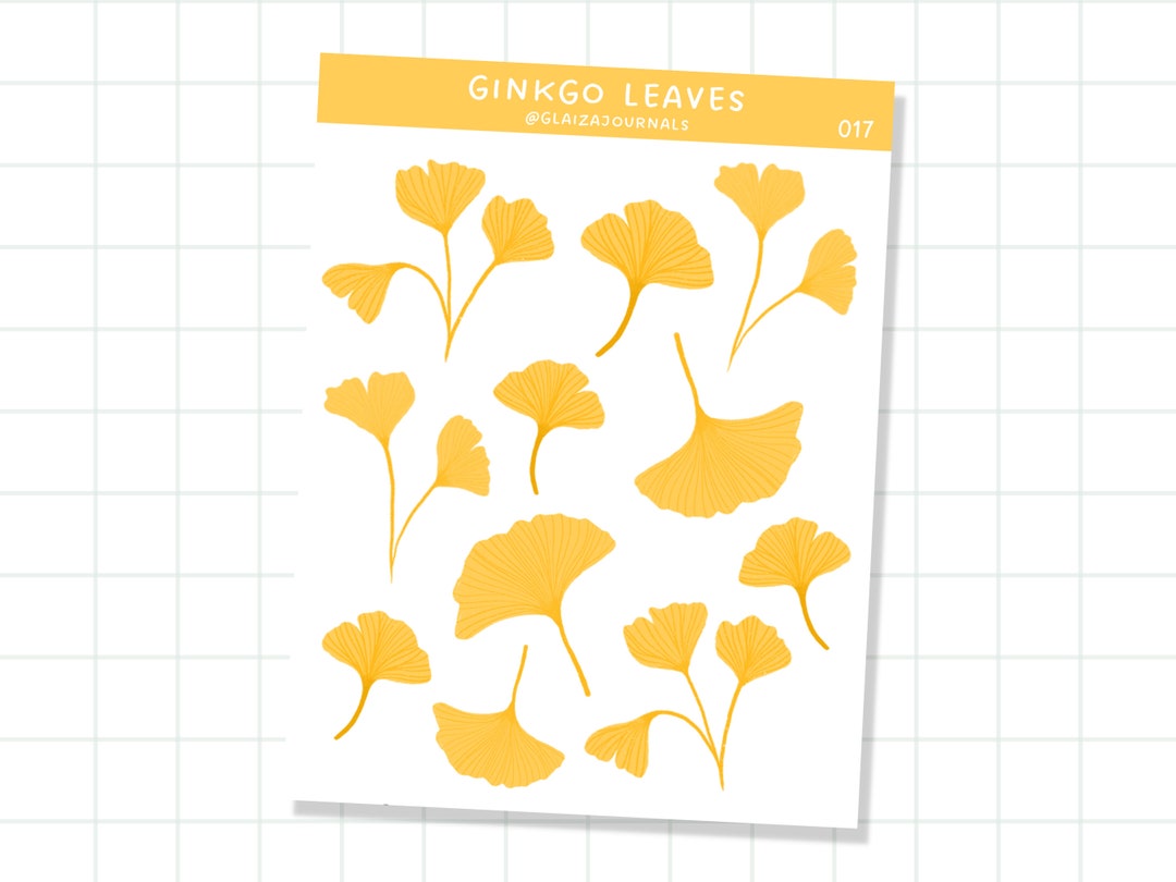 Ginkgo Biloba Leaf Sticker Sheet for Journals and Planners Etsy