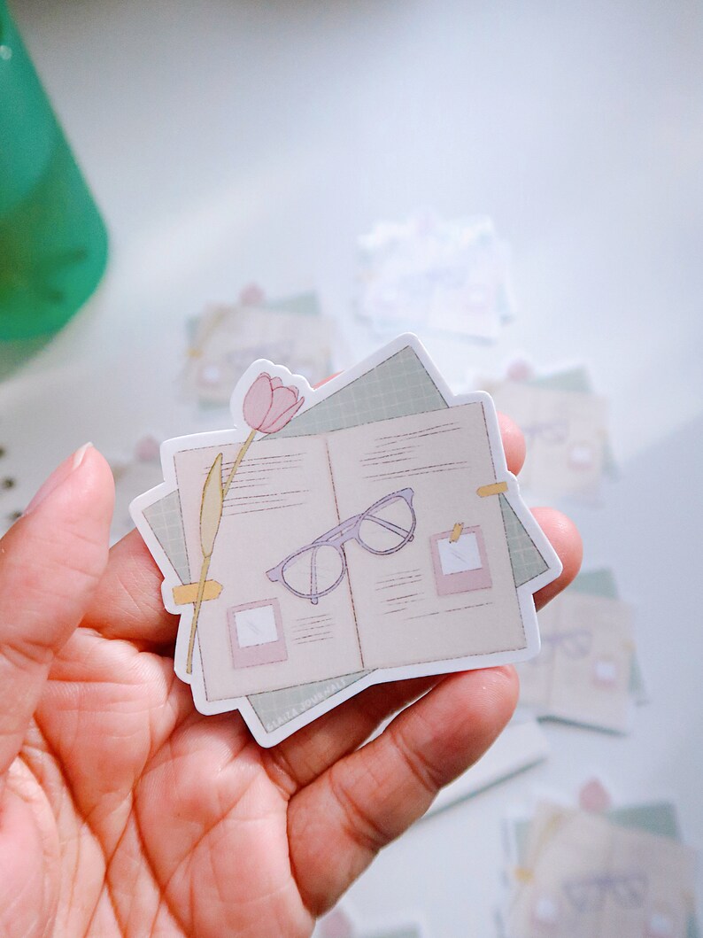 Book Notes Vinyl Sticker, Cute Notetaking Sticker, Christmas Stocking ...