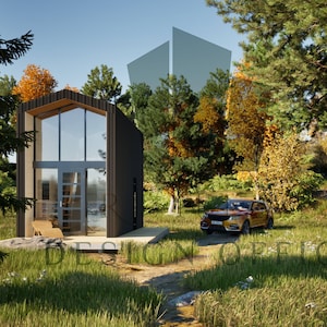 Modern Tiny Architectural Plans, Tiny House Plans, Loft Plans