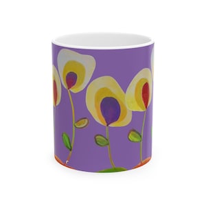 Purple Blooms Ceramic Mug