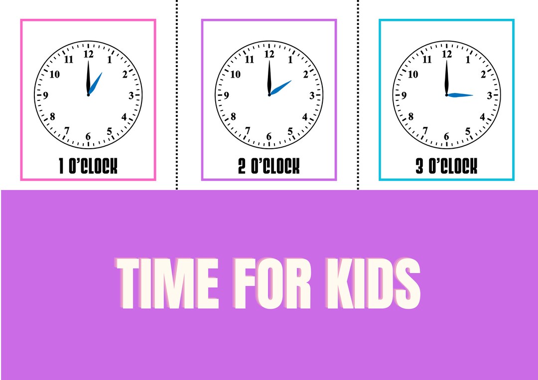 Time Flashcards for Kids Explore the World of Clocks and Hours Etsy