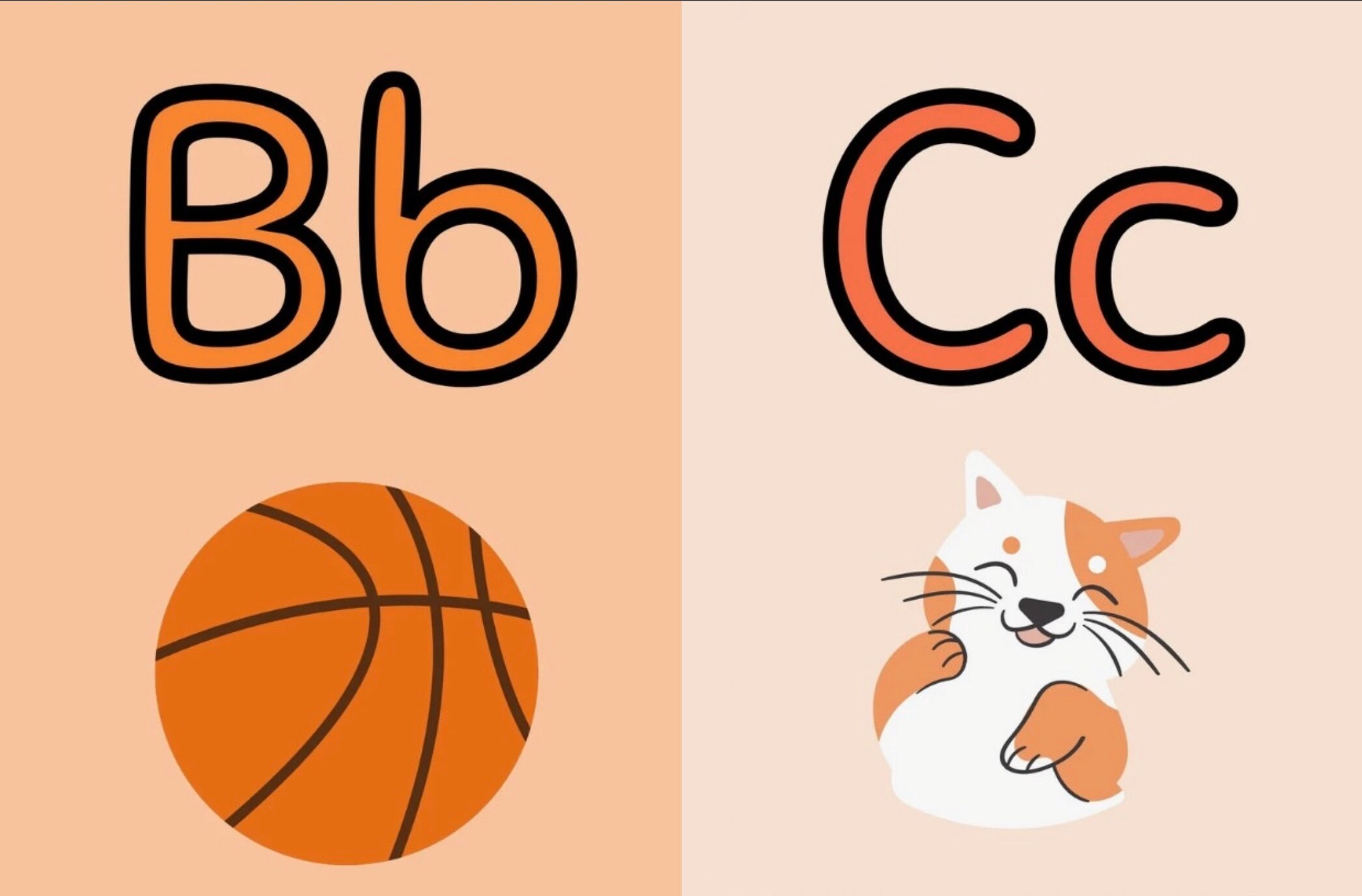 Alphabet for Kids. Upper and Lower Case Letters With Objects. Easily