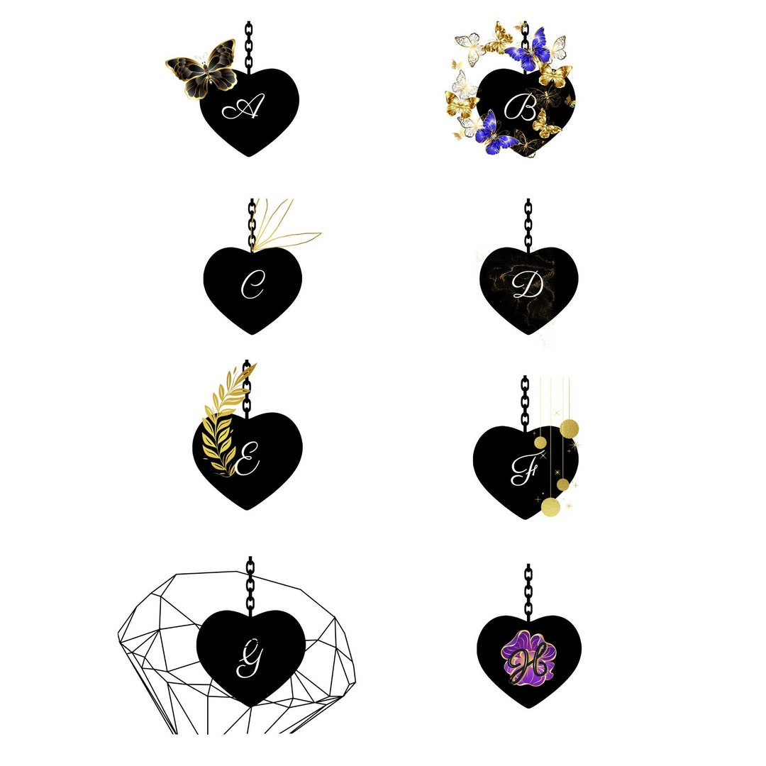 Personalized Editable Heart Locket, Uniquely Styled Alphabet Letters as ...