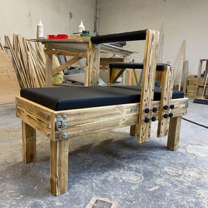 Inconspicuous Clamping Bench: Adult Furniture, Natural Wood