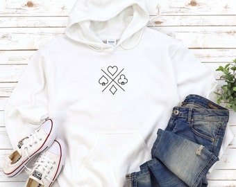 Minimalistic design/Graphic print/Stylish apparel/Comfortable material/Classic/Card Symbol Hoodie