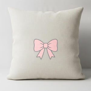 Maschinenstickmuster „Schleife in Rosa“ für Baby-Lätzchen, Tragetaschen und Geschirrtücher