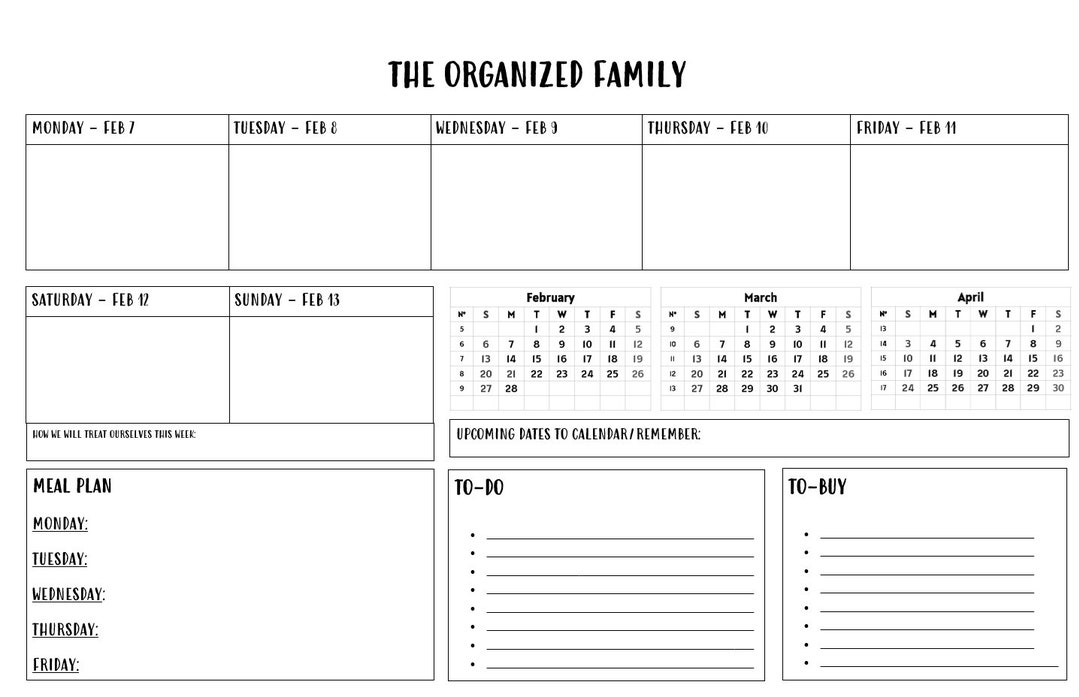 2023 Editable Family Planner Calendar for Planners, Command Centers
