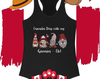 Canada Day Gnomies Tank Top: Canadian Pride Racerback