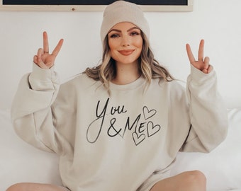 You and Me sweater, soft, fun, cute, pullover simple Heavy Blend™ Crewneck Sweatshirt