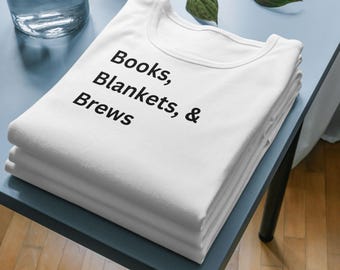 Book Lover SVG: Books, Blankets, Brews Design (PNG, SVG)