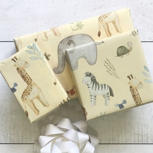 Dissolvable Wrapping Paper Safari Babies Zero Waste, Sustainable, Plastic Free, Kids Wrapping Paper, Gift Wrap image 1