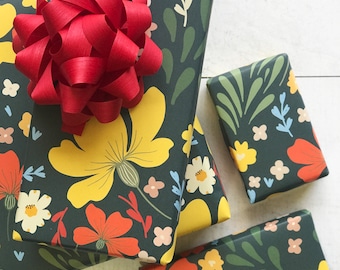 Dissolvable Wrapping Paper -  Wildflowers Colors (Zero Waste, Sustainable, Plastic Free, Floral Wrapping Paper, Gift Wrap)