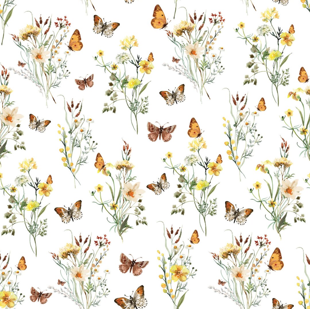 Flowers & Butterflies Wrapping Paper (zero Waste, Mother's Day, Plastic ...